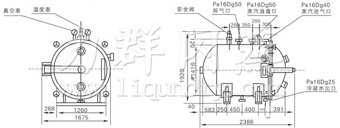 圓形靜態真空幹燥機結構示（shì）意圖